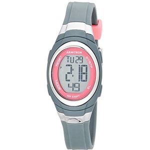 Armitron 45/7030 Digitaal chronograaf sporthorloge met harsband voor dames, grijs., 45/7034PGY