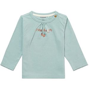 Noppies Baby Girls Tee Napels T-shirt met lange mouwen en print op de borst trui meisjes blauw surf - P425, 68, Blue Surf - P425