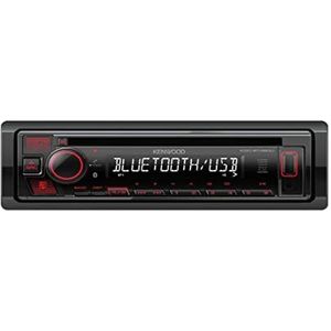 Autoradio voor auto - handsfree audioset CD-ontvanger, USD Bluetooth Lluminacíon rood, afstandsbediening met app, 50 V uitgang - KENWOOD KDC-BT460U Radio