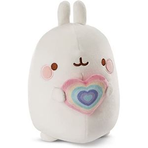 Molang pluche dier met regenbooghart 12 cm I schattige sociale media & tv-ster om te knuffelen, spelen en van te houden - 48223