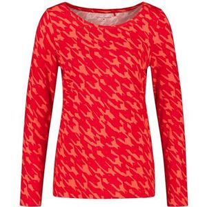 Gerry Weber 370100-44047-6112 T-shirt voor dames, Rood Houndstooth Small