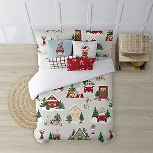 Bellum dekbedovertrek, Kerstmis, 50% katoen, 50% polyester, dekbedovertrek met knopen, Lapland 7 90 (155 x 220 cm)