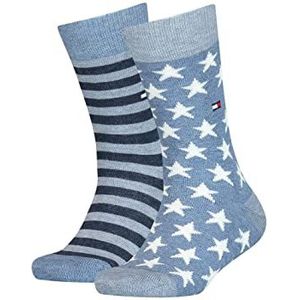 Tommy Hilfiger Th Kids Sock 2p Stars and Stripes sokken, Jeans