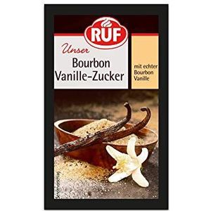 RUF Bourbon Vanille-suikerpot voor het aromatiseren van slagroom, gebakjes, ijs, fruitsalade en quartz gerechten, glutenvrij en veganistisch, 3 x 8 g