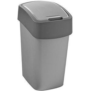 CURVER Abfalleimer ""FLIP BIN"" 10L Afvalemmer, zilver/donkergrijs, 18,9x23,5x35