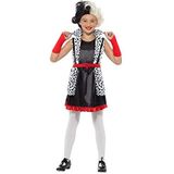 Smiffy's 49696l Evil Little Madame kostuum, zwart en wit, L - UK 10-12 jaar