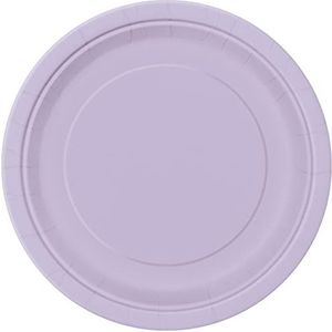 Unique Party – milieuvriendelijke papieren borden, 23 cm, lavendel, 8 stuks, 31355 EU, lavendelkleuren