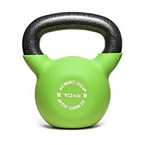 Xenios USA, Fitness Kettlebell-10 kg Unisex Volwassenen, Groen, 10 kg