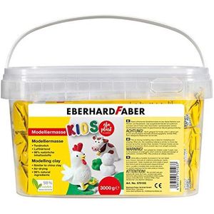 Eberhard Faber 570103: EFAPlast kids boetseerklei in wit in handige emmer, inhoud 3 kg, luchthardend, klei-achtig, creatief plezier voor jong en oud kunstenaars