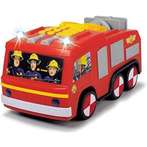 Dickie Toys Sam Super Tech Jupiter Brandweerauto rij- en actiespeelgoed op batterijen, programmeerbaar, 28 cm