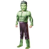 Rubie's officieel Marvel Avengers Hulk Deluxe kostuum voor kinderen, maat M, 5-6 jaar, hoogte 116 cm, groen