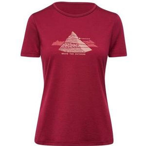 Thermowave Merino Life W's S/S Shirt Print T-shirt pour femme, Rouge (Tibetan Red), L