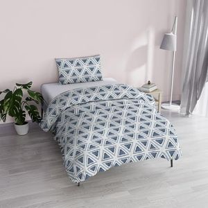 Italian Bed Linen Fantasy Triangoli bedrukte microvezel dekbedovertrek voor eenpersoonsbed