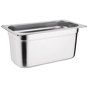 Vogue 1/3 Gastronorme container, roestvrijstalen bak, diepte: 150 mm, inhoud: 5,7 liter, bewaarcontainer voor warme en koude levensmiddelen, compatibel met Bain Marie, deksel apart verkrijgbaar, K934