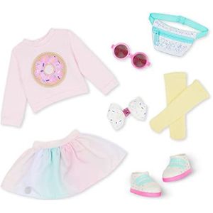 Glitter Girls Outfit 35,5 cm kleurrijke poppenkleding & zonnebril - roze sweatshirt, rok, fanny pack & meer - speelgoed voor kinderen 3 jaar + - Sweet Sprinkles, GG50177Z