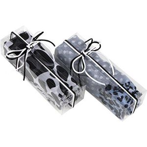 Mopec AA1001.07 bedrukte sjaal met diermotieven, assortiment in grijs en zwart, in geschenkdoos, 2 stuks
