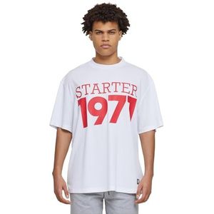 Starter T-shirt pour homme Starter Train Day Mesh Jersey T-shirt décontracté pour homme Inscription débutant Oversize, Blanc., XL