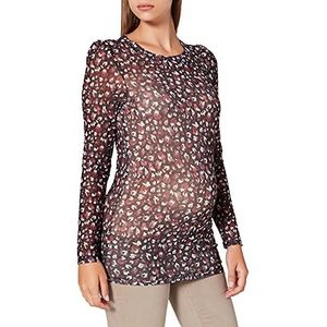 Supermom Ls AOP dames T-shirt Floral Mesh, Zwart - P090