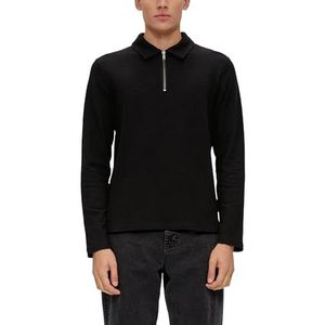 Q/S by s.Oliver 2138521 T-shirt met lange mouwen en polokraag voor heren, 9999