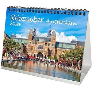 Reisezauber Amsterdam bureaukalender DIN A5 voor 2024 kanalen tulpen vakantie reizen Seelenzauber