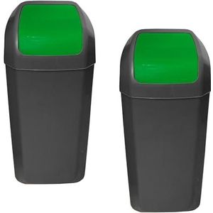 Prullenbak - Zwart - Kunststof - 30 Liter