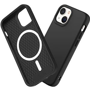 RHINOSHIELD Hoesje compatibel met [iPhone 13 mini] | SolidSuit compatibel met Magsafe - dunne hoes met schokabsorberende technologie en premium matte afwerking - klassiek zwart