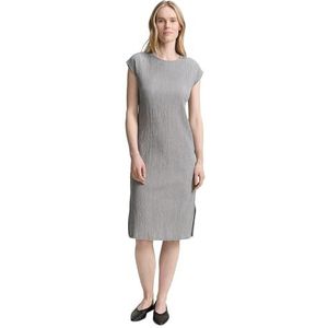 TOM TAILOR Robe pour femme, 38001 - Structure noir profond et blanc cassé, 46