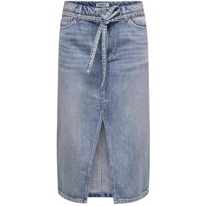 ONLY Onlcady Reg Belt Dnm Midi Skirt Bj333 Onlcady Reg Bj333 Dnm Midi-rok met riem voor dames (1 stuk), Medium blauwe denim, L