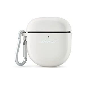 Bose Étui pour écouteurs QuietComfort II de, revêtement extérieur en silicone avec mousqueton en aluminium pour faciliter le transport, Soapstone