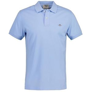 GANT Slim Shield Ss Pique Polo Korte Mouw Piqué Shield Slim Heren Polo, Capri Blue.