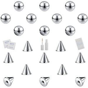 ZS 20 stuks valse rook piercing ballen, plakken op neus, lippen, piercing, nep tragus, kraakbeen, oren, chirurgisch staal, gebogen barbell, zonder piercing, Roestvrij staal, others