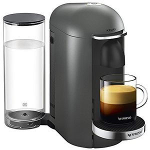 Krups Vertuo Plus Titanium espressomachine, Nespresso, koffiezetapparaat, espressomachine, 5 maten kopjes, 1,8 l, koffiecapsules, espresso YY2778FD