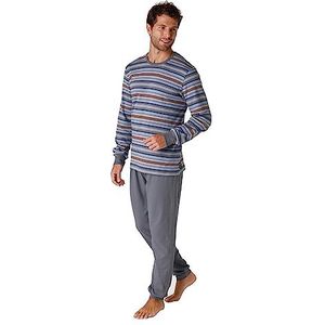 LVB Ensemble de pyjama pour homme, Multirayures anthracite bleu poudre et cognac, XXL