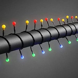 Konstsmide 3695-507 led-lichtketting met ronde diodes, 160 gekleurde diodes, 24 V buitentransformator, zwarte kabel