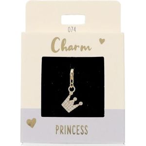 Depesche 11785-074 Charmes Express yourself - pendentif pour colliers et bracelets, couronne, plaqué or, comme un petit cadeau