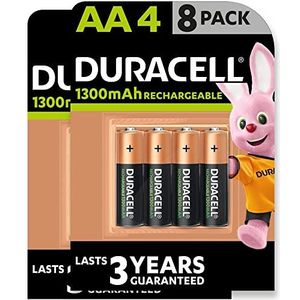 Duracell Oplaadbare AA-batterijen, 1300 mAh, 8 stuks [Amazon Exclusive]