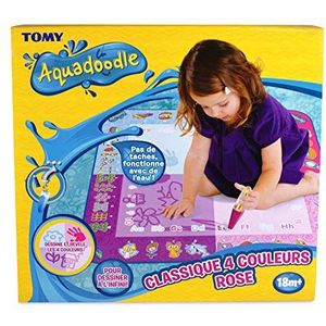 Tomy Aquadoodle tekenmat, klassiek, 4 kleuren, roze, T72371, water-tekenmat, ruim schilderen, geschikt voor kinderen vanaf 18 maanden