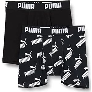 PUMA AOP Set van 2 boxershorts voor jongens, zwart.