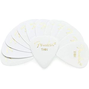 Fender 351 Classic Celluloid Picks 12 Pack (White) Thin- plectrums