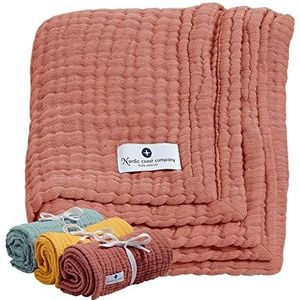 Nordic Coast Muslin Baby Blanket/Swaddling Blanket/Crawling Blanket/Burp Cloth, Koper