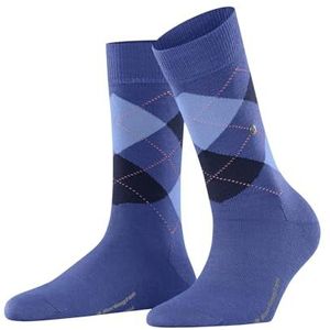 Burlington Marylebone ademende sokken klimaatregulatie geurremmende wol fantasiepatroon argyle warme platte teennaad voor dagelijks leven en werk 1 paar, Blauw (River Blue 6551) - Milieuvriendelijk