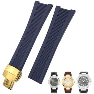 INFRI Patek Philippe PP 5711 5712G Nautilus 25 mm zwart blauw bruin rubberen horlogeband heren sporthorlogebandje, Agaat