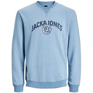 Jack & Jones Jcoounce Logo Heren Ronde Hals Sweatshirt Mountain Spring/Details: Melange, M, Mountain Spring/Details: Melange