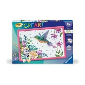 CreArt Kids 31 x 21 cm Colibri et fleurs exotiques, Kit de peinture par numéros Numéro d'Art, Des 7 ans, 25851, Ravensburger
