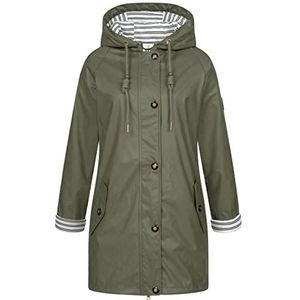 Ankerglut Friesennerz regenjas met capuchon voor dames, waterdicht, weerbestendig, windbreaker, overgangsjas #Ankerglutzauber Blouson de Pluie Femme, Olijf