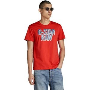 G-STAR RAW Heren 3D Dot T-Shirt Maat R T, Rood (Bright Flame D25021-336-8142), XXL, Rood (Bright Flame D25021-336-8142)