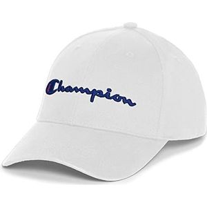 Champion Champion Klassieke keperstof muts voor heren met spreuk baseballpet voor heren, Wit 3D-script