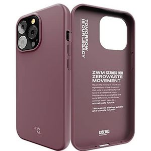 ZWM Beschermhoes voor iPhone 13 Pro, Eco Friendly, dun en beschermend, materiaal 100% plantaardig, composteerbaar en biologisch afbreekbaar, bordeauxrood design
