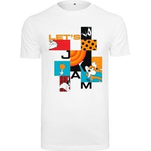 Mister Tee Space Jam Lola Bugs Daffy Let's Jam T-shirt voor dames, met opdruk op de voorkant, verkrijgbaar in wit en zwart, maat XS tot XL, Wit