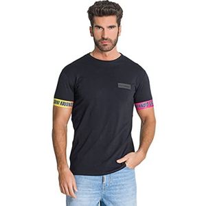 Gianni Kavanagh Black Chromatica Elastic Tee T-shirt voor heren, zwart.